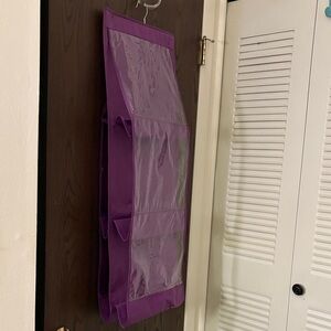 Double Sided Purple Hanging Purse or shoes Organizer